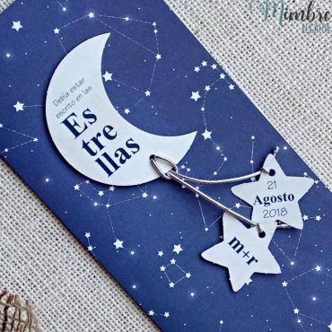 Invitación boda Busquets 2 estrellas y luna