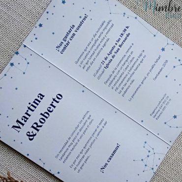 Invitación boda Busquets 2 estrellas y luna