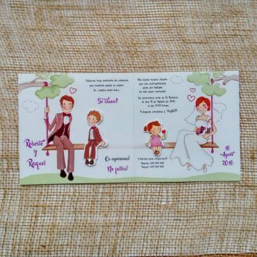 39124, invitación, boda, cardnovel, columpio, novios