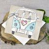 invitación de boda furgoneta retro novios