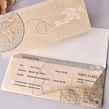 tel aviv invitación de boda 39704 billete de avión y temática de viaje y mapamundi