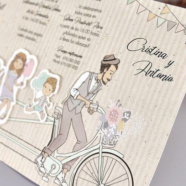 invitacion-de-boda-clara-39714-original-divertida-bicicleta-papa-y-mama-se-casan-niño