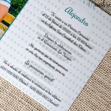 invitación comunión Alejandro