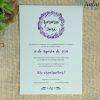 invitación de boda con guirnalda lavanda sencilla y elegante