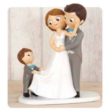 figura tarta neñ@ y615 boda novios con niño mopec y615.3