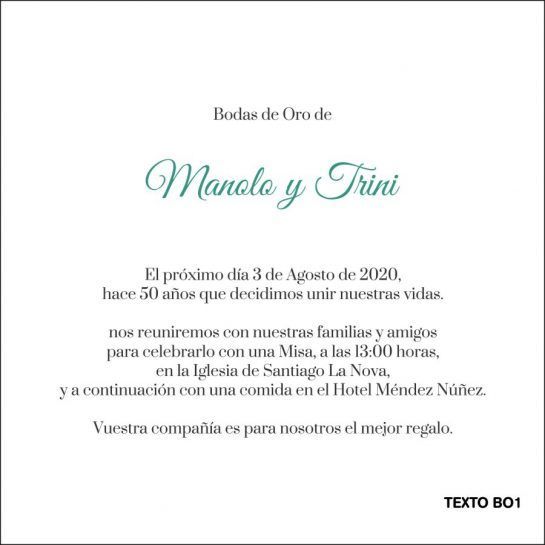 texto invitacion bodas de oro