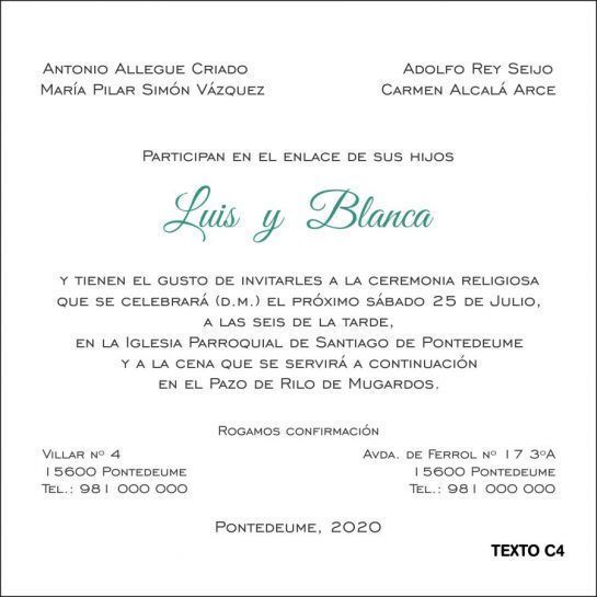 texto clasico invitacion de boda