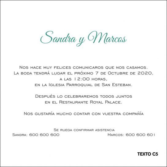 texto clasico invitacion de boda