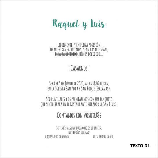 texto divertido invitacion de boda