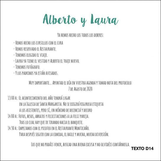 texto divertido invitacion de boda