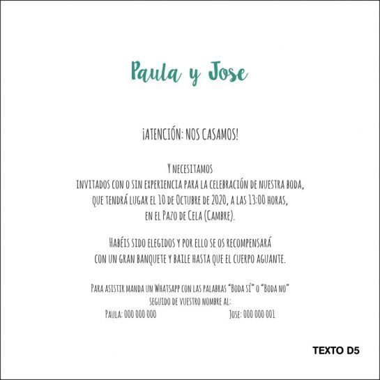 texto divertido invitacion de boda