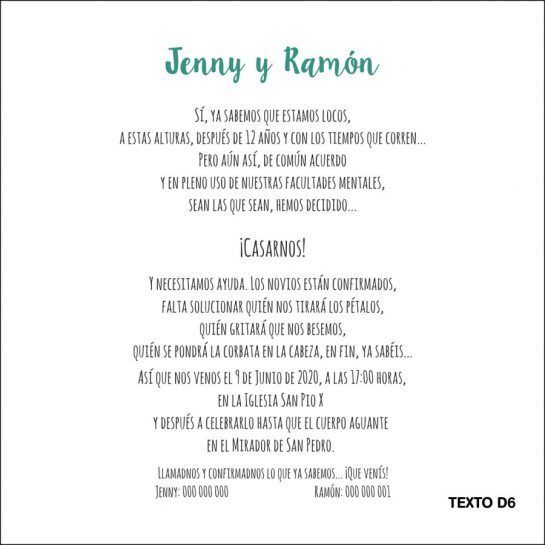 texto divertido invitacion de boda