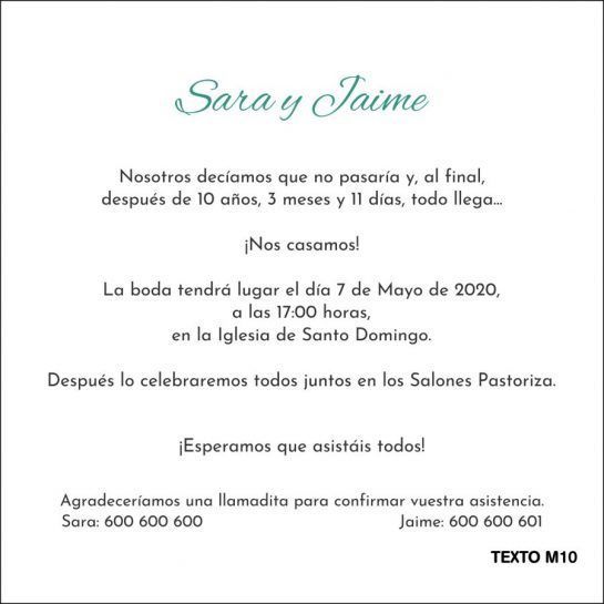 texto moderno invitacion de boda