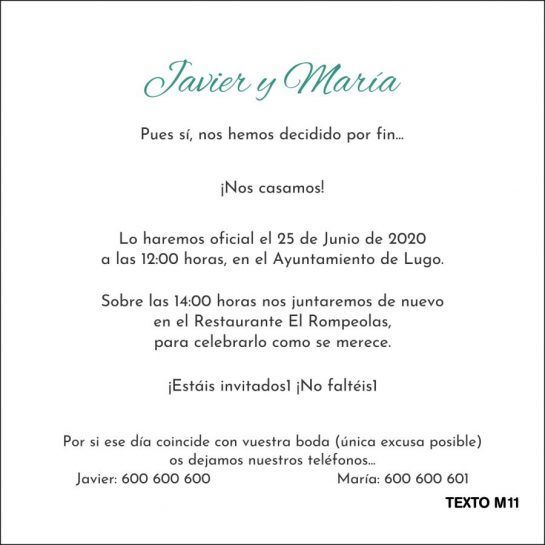 texto moderno invitacion de boda