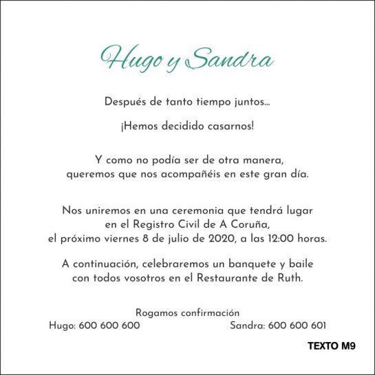 texto moderno invitacion de boda