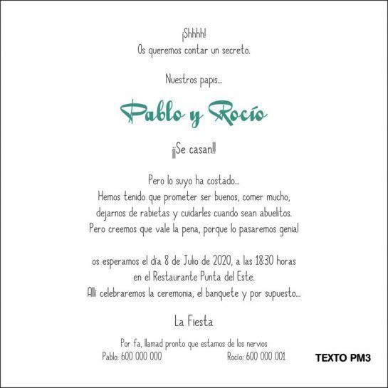 texto papa y mama se casan invitacion de boda