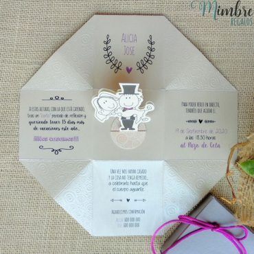 invitacion-de-boda-emma-dibujos-malva-informal-caja-original-divertida