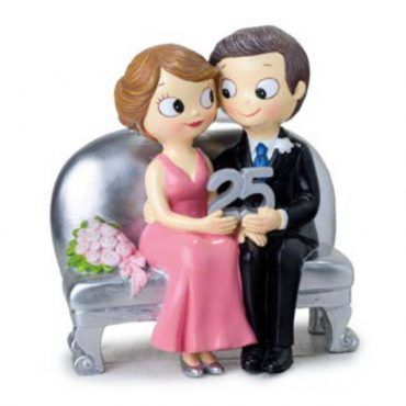 figura tarta 25 aniversario bodas de plata novios banco mopec y125