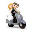 figura tarta boda novios en moto mopec y534