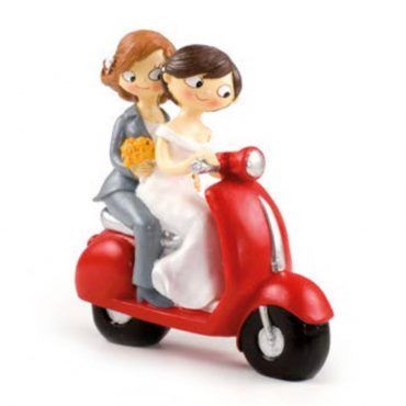 figura tarta boda gay 2 chicas en moto mopec y961