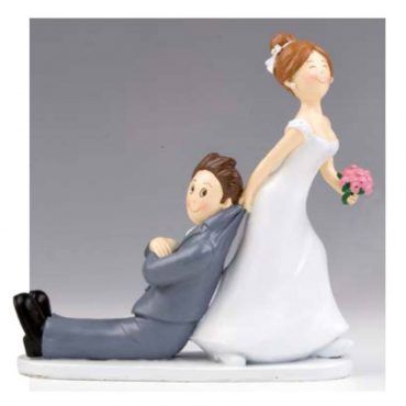 figura tarta boda novios tirando de el mopec y967