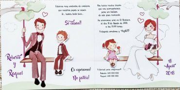 39124, invitación, boda, cardnovel, columpio, novios