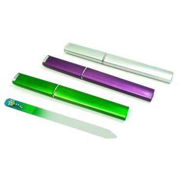 lima de uñas de cristal con estuche rígido