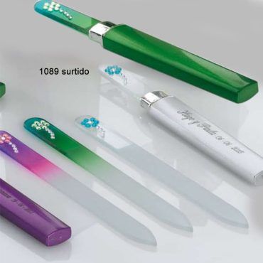 lima de uñas de cristal con estuche rígido