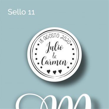 Sello de caucho y madera para bodas