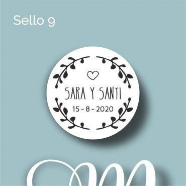 Sello de caucho y madera para boda