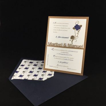 invitacion-de-boda-moderna-original-flor-marron-laser-forro