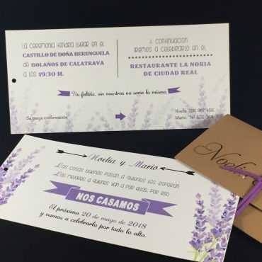 invitacion-de-boda-original-marron-vintage-romantica-moderna-lavanda