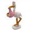 figura tarta, bautizo, cigüeña, rosa, 6569, bebe,