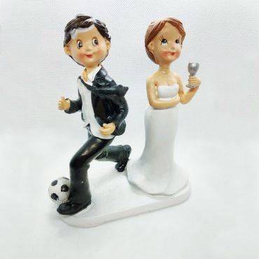 figura tarta, novios, balon, futbol, 2863