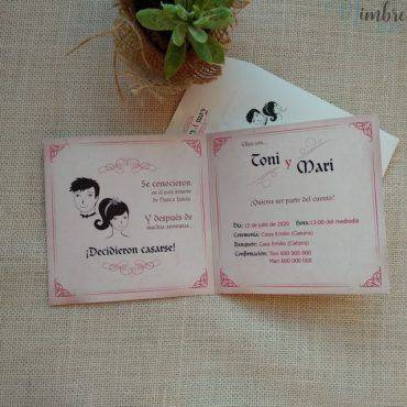 invitacion boda, 3270518958, busquets, cuadrada, original, cuento, romantica