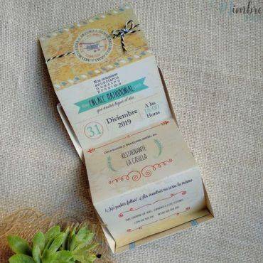 invitacion boda, 39223, cardnovel, maleta, original, caja