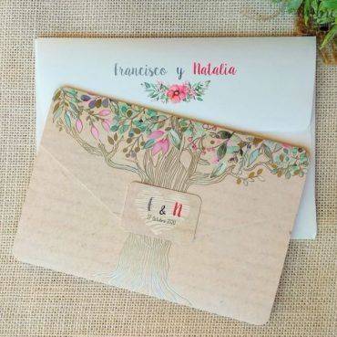 invitacion boda, 39303, cardnovel, floral, rectangular, arbol