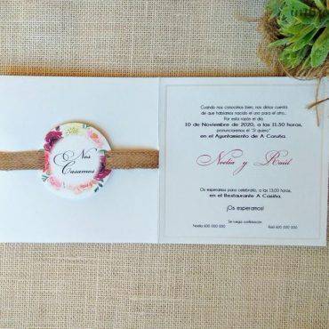 invitacion boda, 39622, cardnovel, floral, cuadrada, elegante