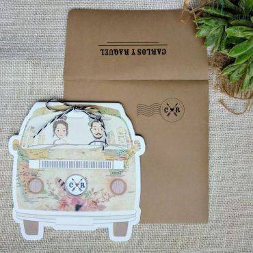 invitacion boda, 39711, cardnovel, caravana, original, divertida