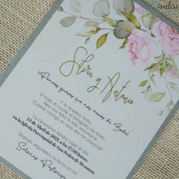 invitacion boda, 39740, cardnovel, rectangular, flor, elegante