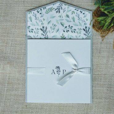 invitacion boda, 39751, cardnovel, hoja, cuadrada, lazo, forro