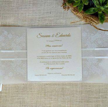 invitacion boda, 726014, belarto, cuadrada, lazo, blanca, elegante