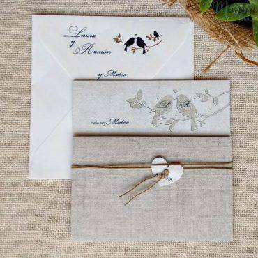 invitacion boda, 726016, belarto, cuadrada, pajaritos, romantica