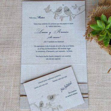 invitacion boda, 726016, belarto, cuadrada, pajaritos, romantica
