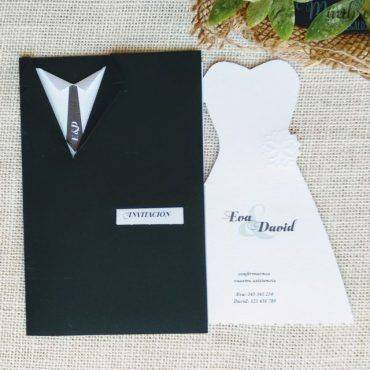 invitacion boda,, traje, novio, novia, belarto, rectangular, original,corbata, 726024