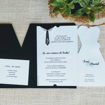 invitacion boda,, traje, novio, novia, belarto, rectangular, original,corbata, 726024