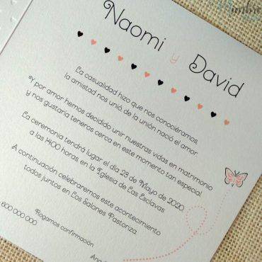 invitacion boda, mariposa, belarto, cuadrada, elegante,726030
