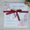 invitacion boda, 726039, belarto, cuadrada, lazo, granate, burdeos, elegante