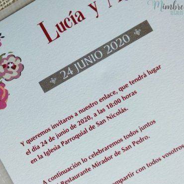 invitacion boda, 726039, belarto, cuadrada, lazo, granate, burdeos, elegante