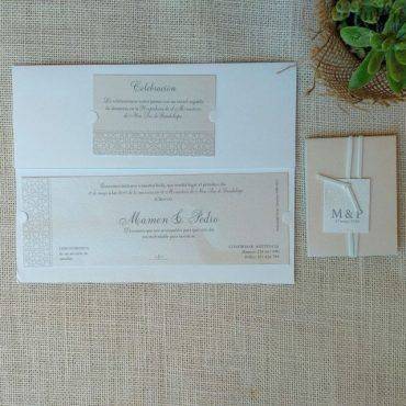 invitacion boda, 726043, belarto, rectangular, lazo, marron, elegante